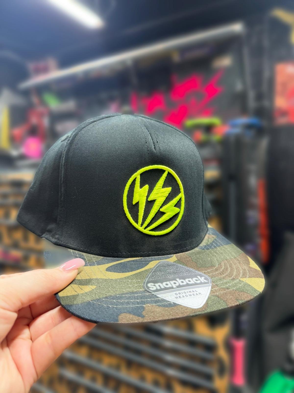 Camo X Yellow Cap